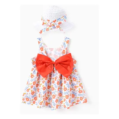 2pcs Baby Girl Little Daisy Bowknot Dress Set