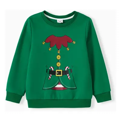 Christmas Family Matching Fun Quirky Red Santa/Green Elf Graphic Tops