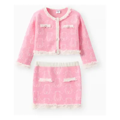 Toddler/Kid Girl 2pcs Elegant Suit Jacket and Skirt Set