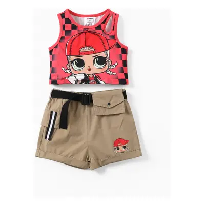 L.O.L. Surprise 2pcs Toddler/Kids Girls Character Waist Bag Cargo Shorts Set