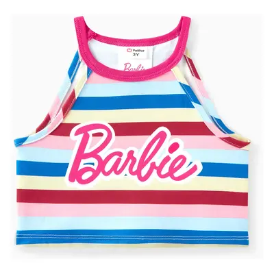 Barbie 1pc Toddler Girls Alphabet Striped Toddler Tank top