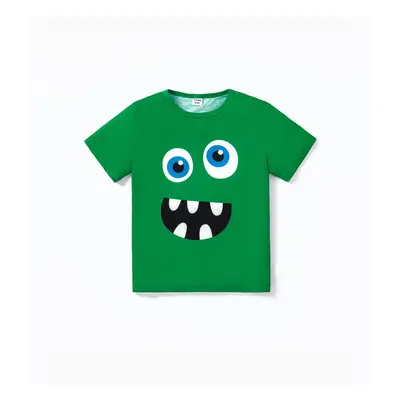 Kid Boy/Kid Girl Face Graphic Print Short-sleeve Tee