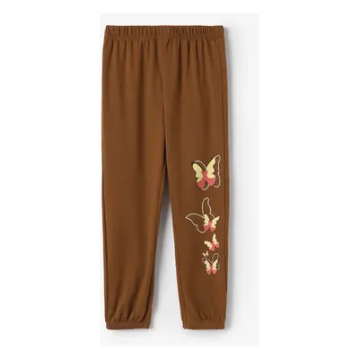 Kid Girl Letter / Butterfly Print Sweatpants