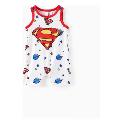 Justice League Baby Boy Allover Print Tank Romper