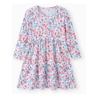 Toddler Girl Polka dots/ Floral Print Dress