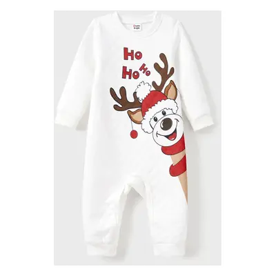 Christmas Family Matching Reindeer Print Long-sleeve Tops