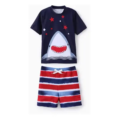 Kid Boy 2pcs Shark Print Swimsuits Set