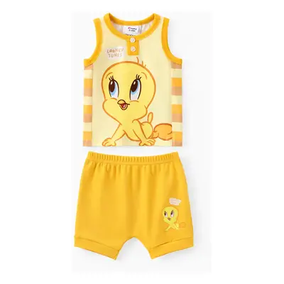 Looney Tunes Baby Girls/Boys 2pcs Character Striped Print Tank Top with Cotton Shorts Set