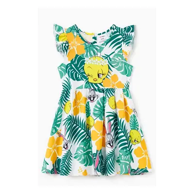 Looney Tunes Family Matching Tropical Leaf Floral Print Onesie/Dress/Tee