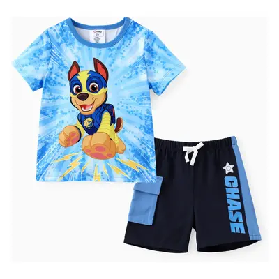 Paw Patrol Toddler Boys 2pc Character Tie-Dye Print T-shirt with Cotton Pocketed Short Sporty Se