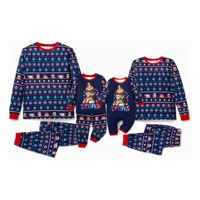 PAW Patrol Christmas Family Matching Character Allover Print Long-sleeve Pajamas Sets(Flame Resi