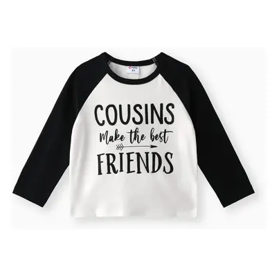 Toddler Boy/Girl Letters Print Colorblock Long-sleeve Tee