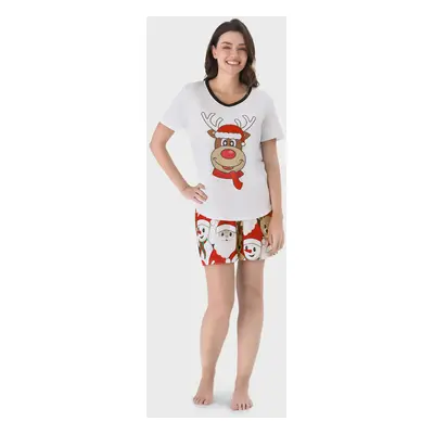 Christmas Family Matching Short-sleeve Graphic Tee & Shorts Pajamas Sets