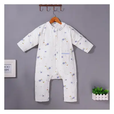 Cute Cartoon Printed Pure Cotton Baby Split-Leg Sleeping Bag with Long Sleeves