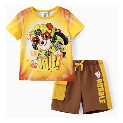 Paw Patrol Toddler Boys 2pc Character Tie-Dye Print T-shirt with Cotton Pocketed Short Sporty Se