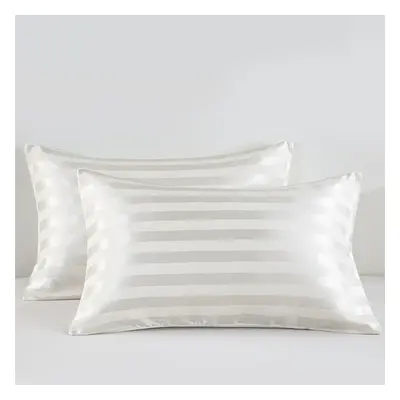 2pcs Low-Key Luxury Solid Satin Pillowcases in Sizes for Bedding