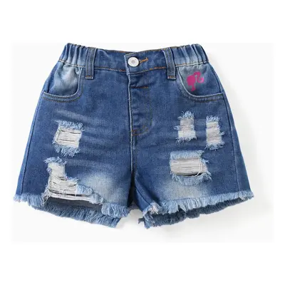 Barbie Toddler/Kids Girls 1pc Logo Print Denim Shorts