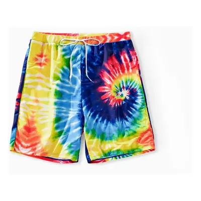 Casual Tie-Dyed Family Swimwear with Ruffle Edge, Medium Thickness, Opaque, Regular Fit - Polyes