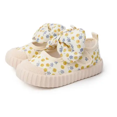 Toddler/Kid Casual Floral Bow Applique Velcro Closure Shoes