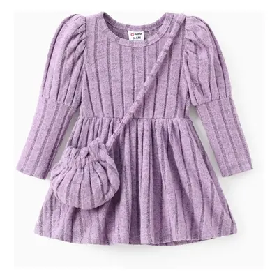 Baby Girl 2pcs Puff-sleeve Dress with Bag