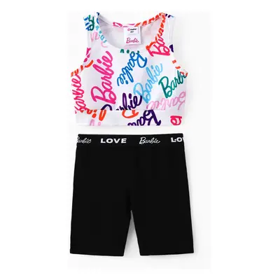 Barbie 2pcs Sporty Sets for Toddler/Kid Girls with Letter Pattern