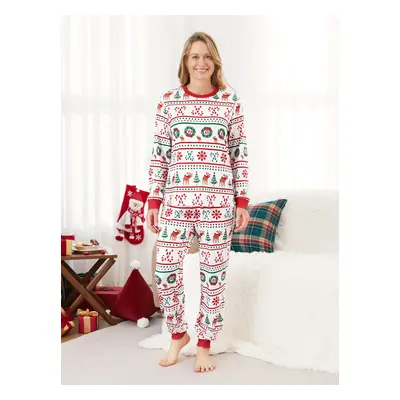 Christmas Family Matching Allover Reindeer/Snowflake/Xmas Tree Pattern Pajamas Sets