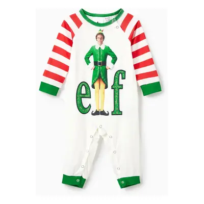 ELF Family Matching Christmas Character Striped Print Colorblock Pajamas Set (Flame Resistant)