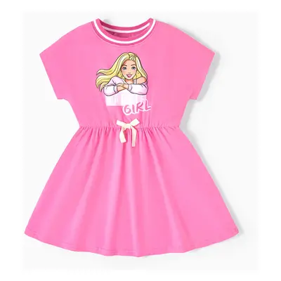 Barbie Toddler/Kid Girl Character & Letter Print Naiaâ¢ Short-sleeve Dress