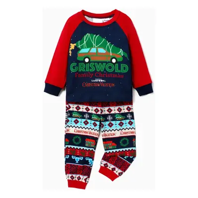 Christmas Vacation Family Matching Character Print Top and Pants Pajamas Sets(Flame Resistant)