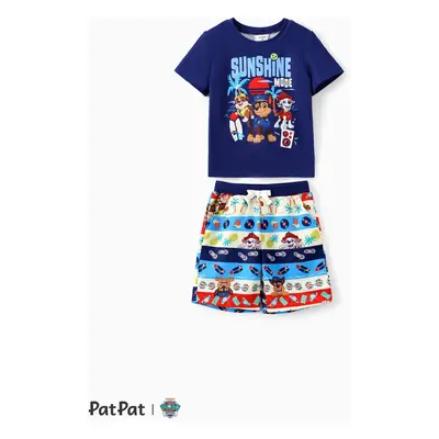 Paw Patrol Toddler/Kid Boys 2pcs Beach-themed Pineapple Character Print Tee with Shorts Set