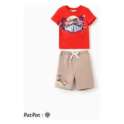 Paw Patrol Toddler/Kid Boys 2pcs Beach-themed Pineapple Character Print Tee with Shorts Set