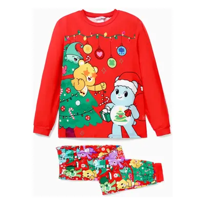 Care Bears Christmas Family Matching Character Xmas Tree Print Long-sleeve Pajamas Sets (Flame R