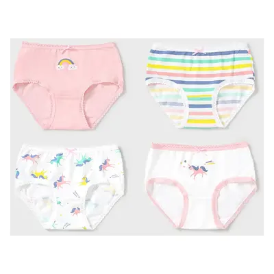 4pcs Kid Girl 3D Hyper-Tactile Cotton Cute Animal Print Underwear Set