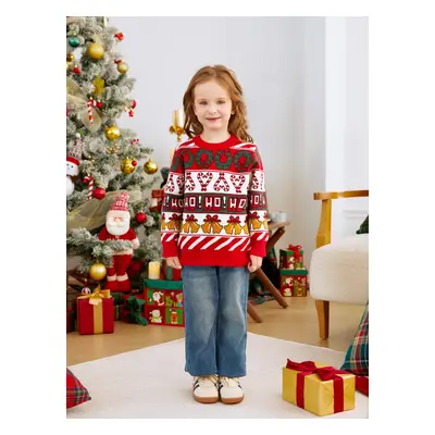 Christmas Family Matching Tops Allover Xmas Bell & Candy Cane Sweater