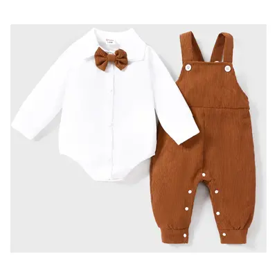 2pcs Baby Boy Solid Color Casual Set