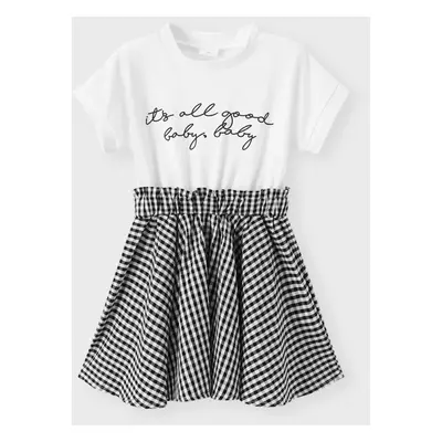 Toddler Girl Letter Plaid Dress