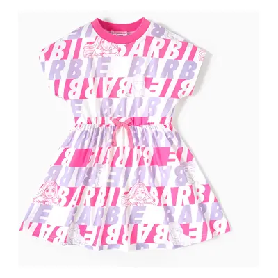 Barbie Toddler/Kid Girl Character & Letter Print Naia™ Short-sleeve Dress