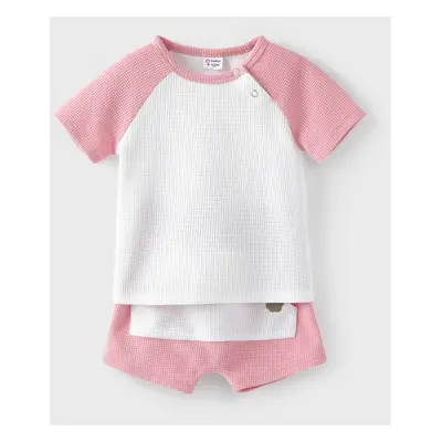 Baby Boy/Girl 2pcs Solid Color Tee and Shorts Set