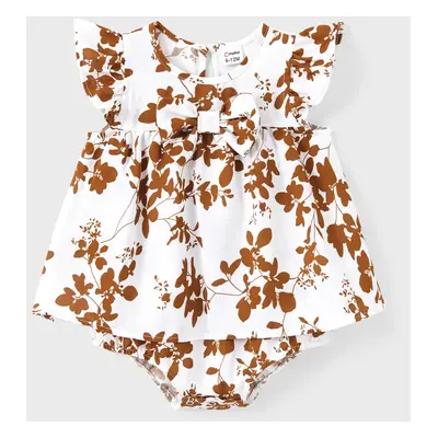 Family Matching Sets Color Block Polo Shirt or Brown Ditsy Floral Drawstring Tie Neck Dress