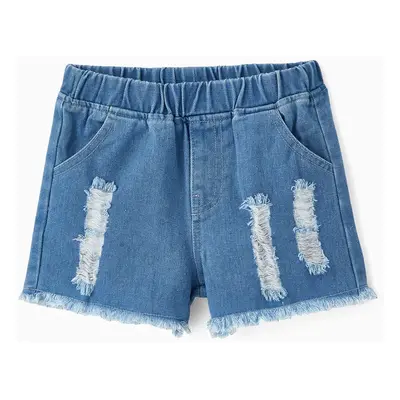 Toddler Girl Raw Hem Ripped Denim Shorts