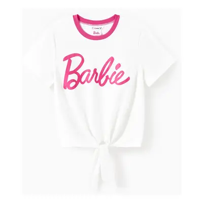 Barbie T-shirt Mommy and Me Cotton Sporty Classic Barbie Letter Knot