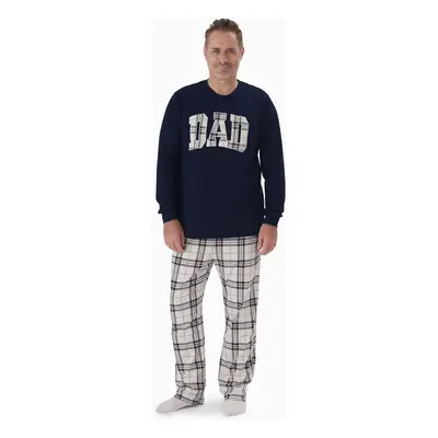 Family Matching School Grid Letter Print Patch Long Sleeve Pajamas Sets