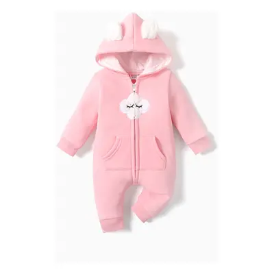 Baby Boy/Girl Clothes Beat Style Cloud Design Fleece-lining Zipper Jumpsuit