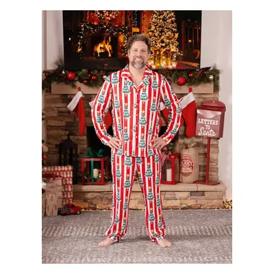 Christmas Family Matching Trees Print Stripes Long-sleeve Pajamas Sets