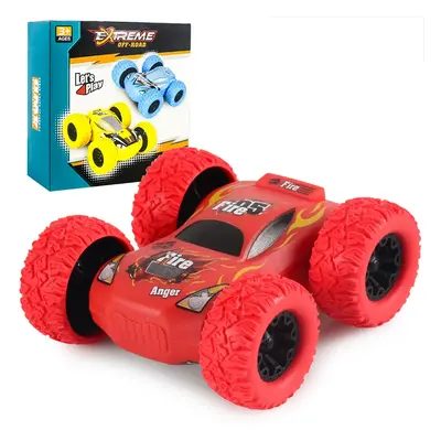 Kids Toy Pull Back Car Double-Sided Friction Powered Flips Inertia Big Tire 4WD Car Off-Road Veh