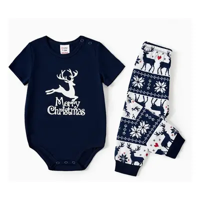 Christmas Reindeer Print Glow in the Dark Family Matching Pajamas Sets