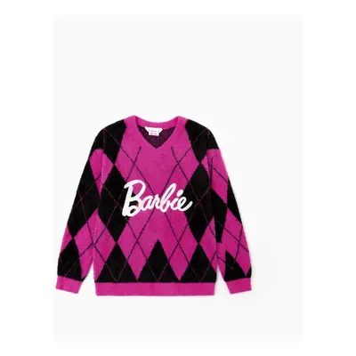 Barbie Mommy And Me 1pc Logo Embroidered Checkered Knitwear