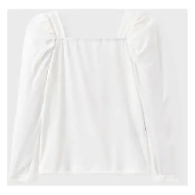 Kid Girl Puff-sleeve Square Neck Top