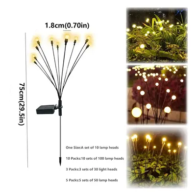 Christmas Garden Solar Light 10Bulbs 1Pack -Decorative Warm Light Ten Small Bulb Decorative Ligh