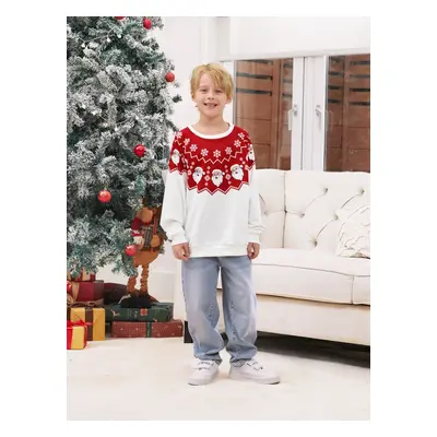 Red Matching Christmas Family Outfits Santa Claus Pattern